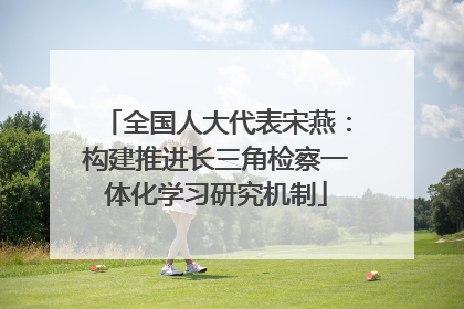 全国人大代表宋燕：构建推进长三角检察一体化学习研究机制
