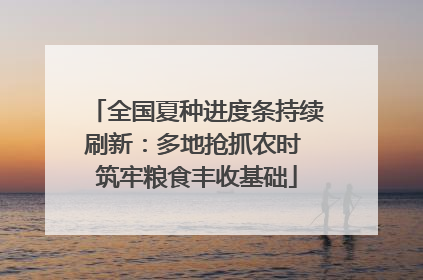 全国夏种进度条持续刷新：多地抢抓农时 筑牢粮食丰收基础