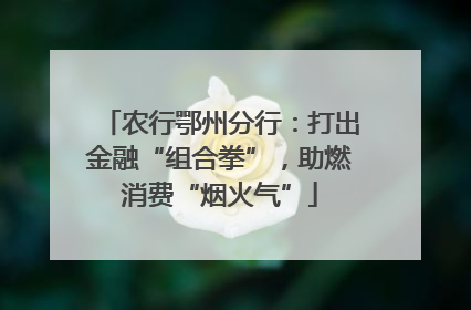 农行鄂州分行：打出金融“组合拳”，助燃消费“烟火气”
