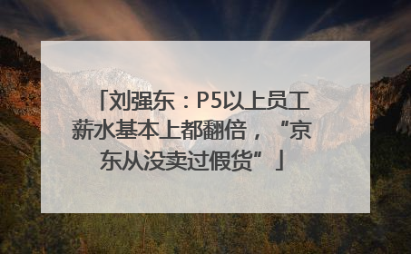 刘强东：P5以上员工薪水基本上都翻倍，“京东从没卖过假货”