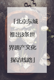 北京东城推出3条世界遗产文化探访线路