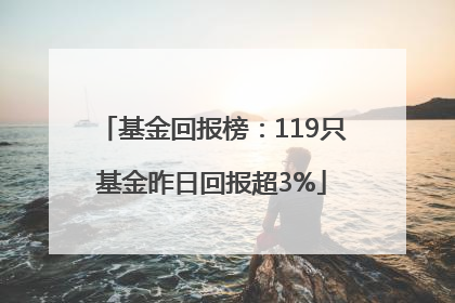 基金回报榜：119只基金昨日回报超3%