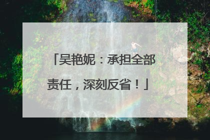 吴艳妮：承担全部责任，深刻反省！