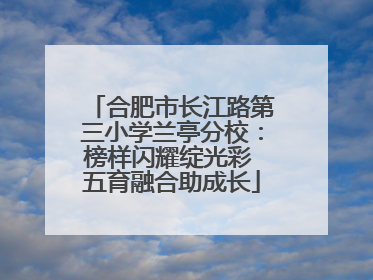 合肥市长江路第三小学兰亭分校：榜样闪耀绽光彩 五育融合助成长