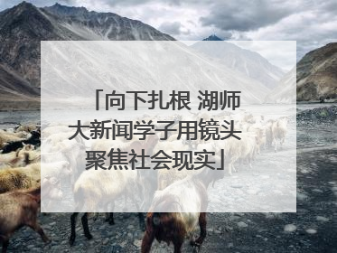 向下扎根 湖师大新闻学子用镜头聚焦社会现实
