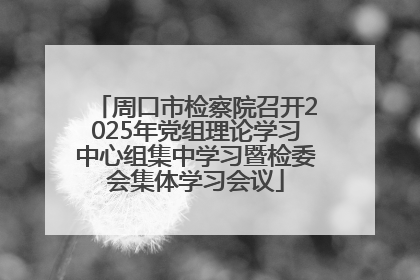 周口市检察院召开2025年党组理论学习中心组集中学习暨检委会集体学习会议