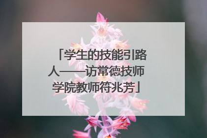 学生的技能引路人——访常德技师学院教师符兆芳