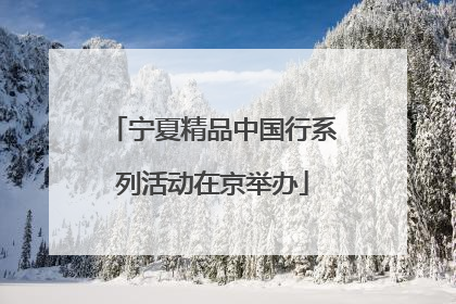 宁夏精品中国行系列活动在京举办