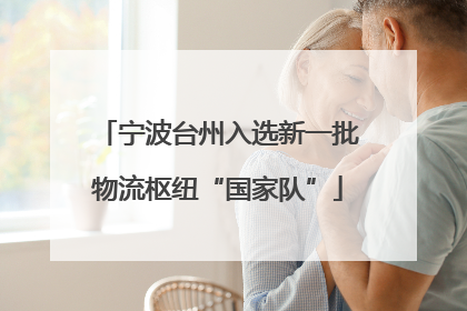 宁波台州入选新一批物流枢纽“国家队”