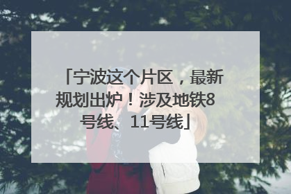 宁波这个片区，最新规划出炉！涉及地铁8号线、11号线