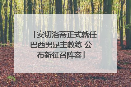 安切洛蒂正式就任巴西男足主教练 公布新征召阵容