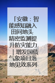 安徽：智能感知融入田间地头 精密监测提升防灾能力｜增发国债气象项目落地见效系列报道