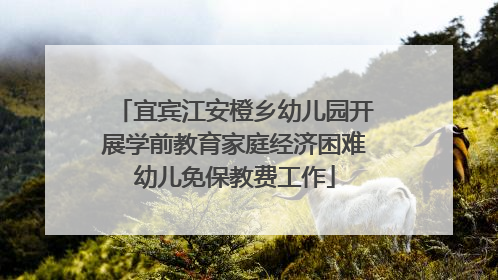 宜宾江安橙乡幼儿园开展学前教育家庭经济困难幼儿免保教费工作