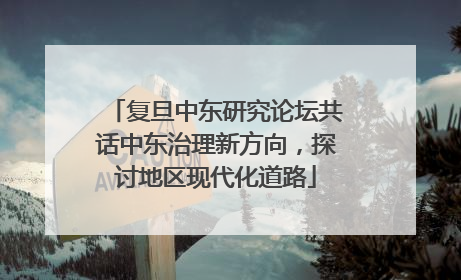 复旦中东研究论坛共话中东治理新方向，探讨地区现代化道路