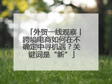 外贸一线观察丨跨境电商如何在不确定中寻机遇？关键词是“新”