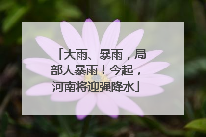 大雨、暴雨，局部大暴雨！今起，河南将迎强降水