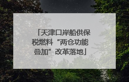 天津口岸船供保税燃料“两仓功能叠加”改革落地