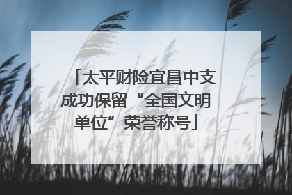 太平财险宜昌中支成功保留“全国文明单位”荣誉称号