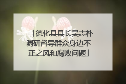 德化县县长吴志朴调研督导群众身边不正之风和腐败问题