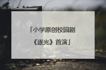 小学原创校园剧《逐光》首演