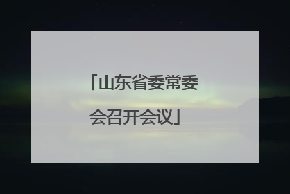 山东省委常委会召开会议