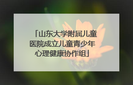 山东大学附属儿童医院成立儿童青少年心理健康协作组