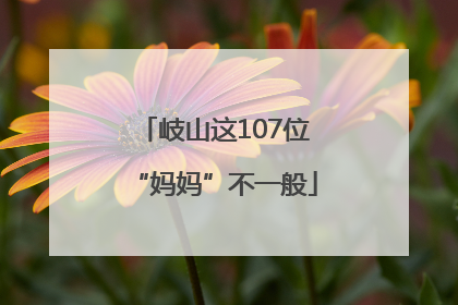 岐山这107位“妈妈”不一般