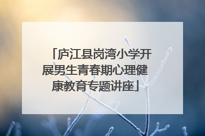 庐江县岗湾小学开展男生青春期心理健康教育专题讲座