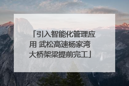 引入智能化管理应用 武松高速杨家湾大桥架梁提前完工