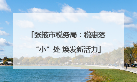 张掖市税务局：税惠落“小”处 焕发新活力