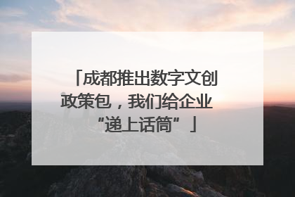 成都推出数字文创政策包，我们给企业“递上话筒”