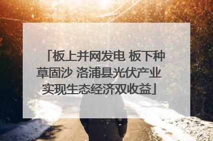 板上并网发电 板下种草固沙 洛浦县光伏产业实现生态经济双收益