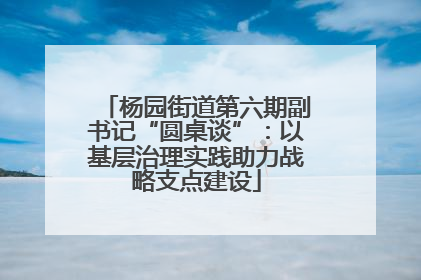 杨园街道第六期副书记“圆桌谈”：以基层治理实践助力战略支点建设