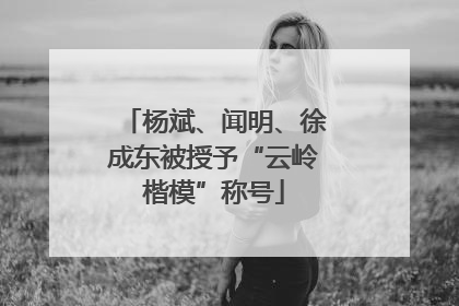杨斌、闻明、徐成东被授予“云岭楷模”称号