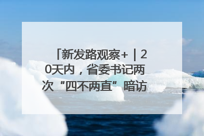 新发路观察+｜20天内，省委书记两次“四不两直”暗访，有何深意？
