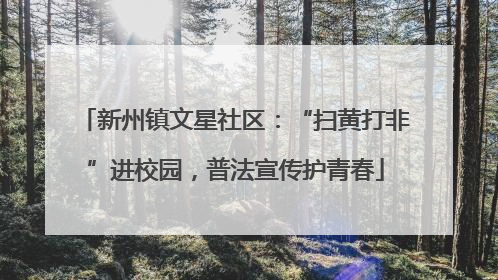 新州镇文星社区：“扫黄打非”进校园，普法宣传护青春