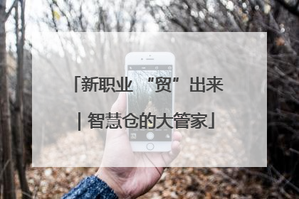 新职业 “贸”出来｜智慧仓的大管家