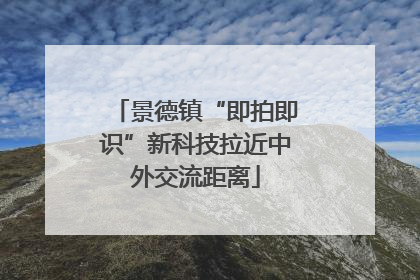 景德镇“即拍即识”新科技拉近中外交流距离