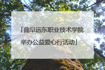 曲阜远东职业技术学院举办公益爱心行活动
