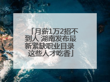 月薪1万2招不到人 湖南发布最新紧缺职业目录 这些人才吃香
