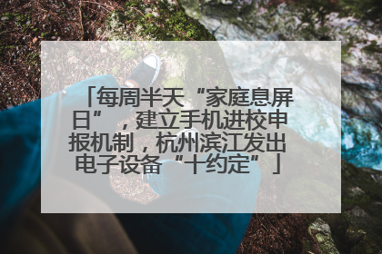 每周半天“家庭息屏日”，建立手机进校申报机制，杭州滨江发出电子设备“十约定”