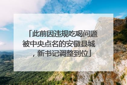 此前因违规吃喝问题被中央点名的安徽县城，新书记调整到位