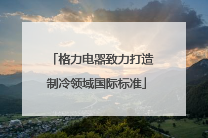格力电器致力打造制冷领域国际标准