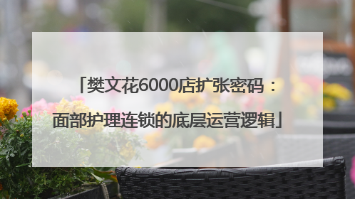 樊文花6000店扩张密码：面部护理连锁的底层运营逻辑