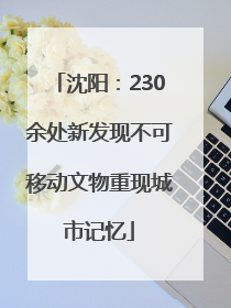 沈阳：230余处新发现不可移动文物重现城市记忆