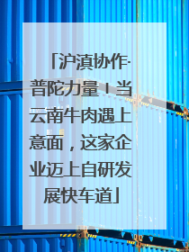 沪滇协作·普陀力量〡当云南牛肉遇上意面，这家企业迈上自研发展快车道