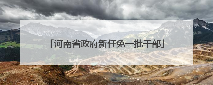 河南省政府新任免一批干部