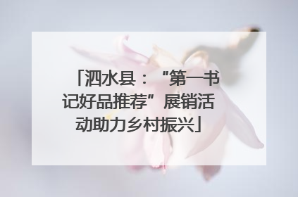 泗水县：“第一书记好品推荐”展销活动助力乡村振兴