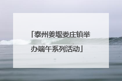泰州姜堰娄庄镇举办端午系列活动