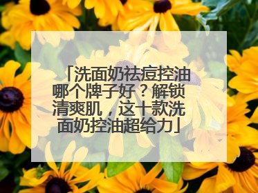 洗面奶祛痘控油哪个牌子好？解锁清爽肌，这十款洗面奶控油超给力